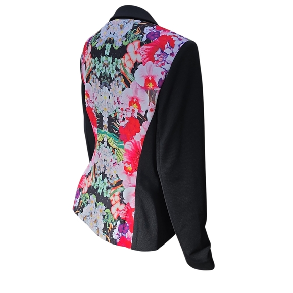 Boston Proper Vibrant Floral Blazer with Black Accents - Picture 3 of 10